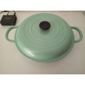 12 Inch Cast Iron Enamel Shallow Casserole With Bakelite Knob